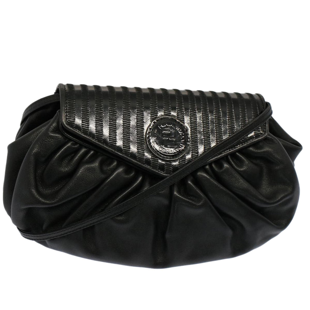 FENDI Shoulder Bag Leather Black ep1697