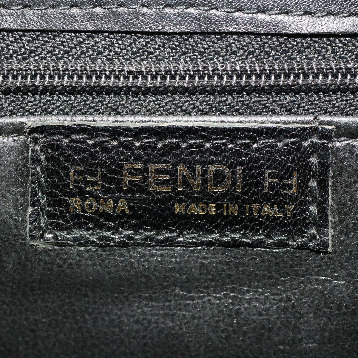 FENDI Shoulder Bag Leather Black ep1697