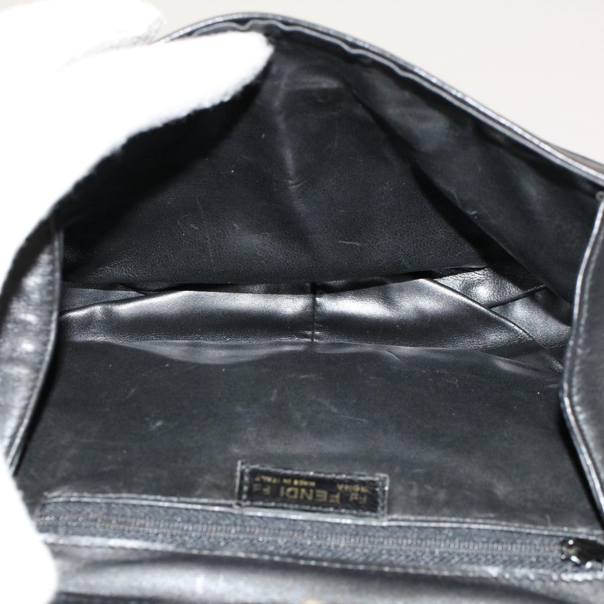 FENDI Shoulder Bag Leather Black ep1697