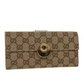GUCCI GG Canvas Long Wallet Beige 120931 ep1722