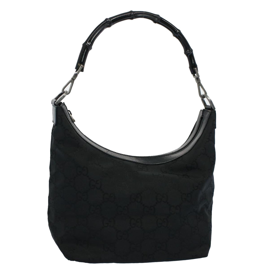 GUCCI GG Canvas Bamboo Shoulder Bag Black 000 0531 002058 ep1777
