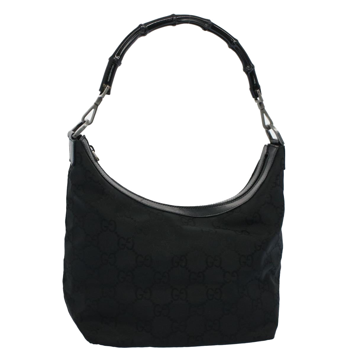 GUCCI GG Canvas Bamboo Shoulder Bag Black 000 0531 002058 ep1777