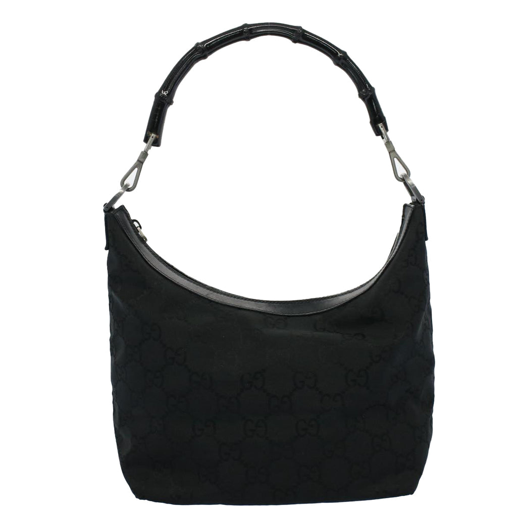 GUCCI GG Canvas Bamboo Shoulder Bag Black 000 0531 002058 ep1777