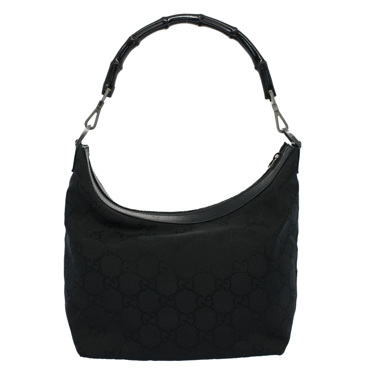GUCCI GG Canvas Bamboo Shoulder Bag Black 000 0531 002058 ep1777