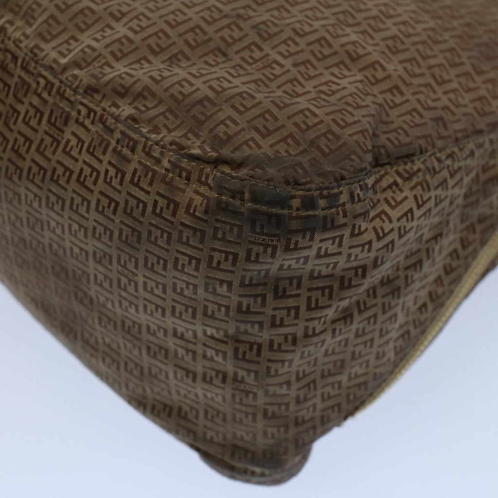 FENDI Zucchino Canvas Shoulder Bag Brown ep1788
