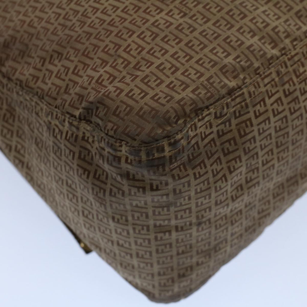 FENDI Zucchino Canvas Shoulder Bag Brown ep1788