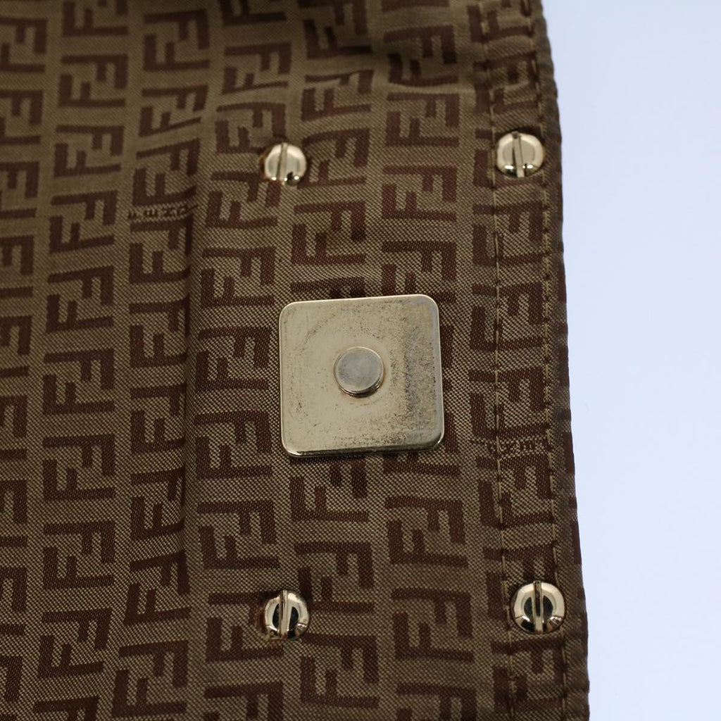 FENDI Zucchino Canvas Shoulder Bag Brown ep1788
