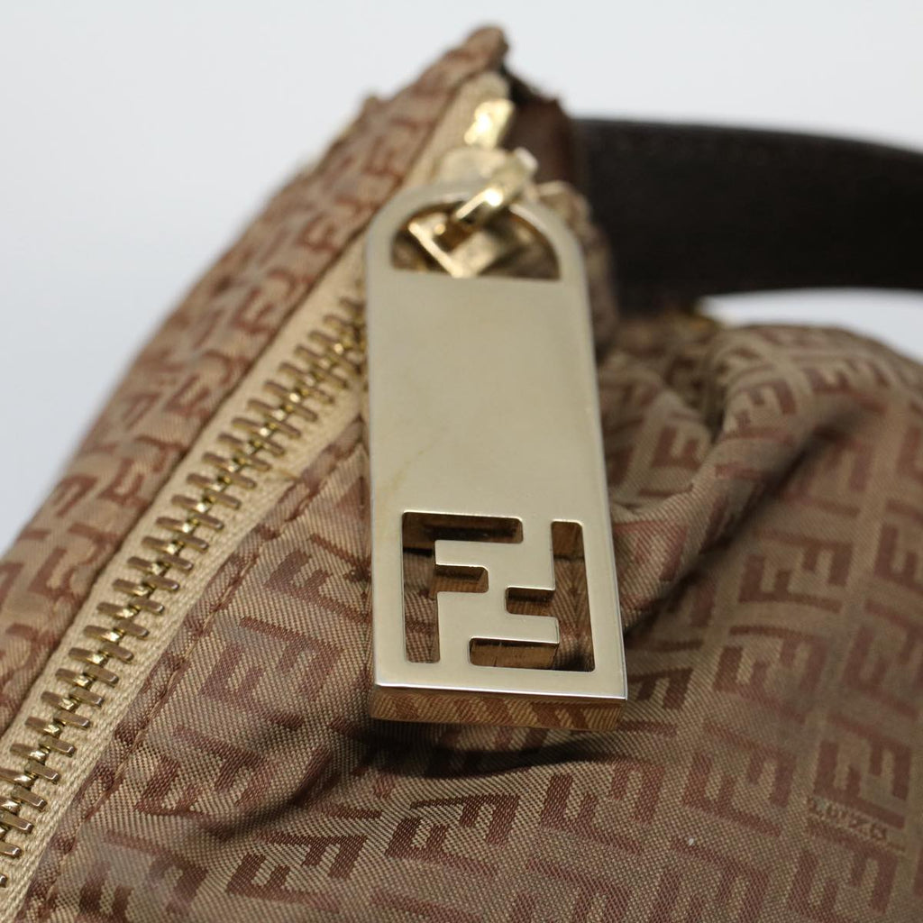 FENDI Zucchino Canvas Shoulder Bag Brown ep1788
