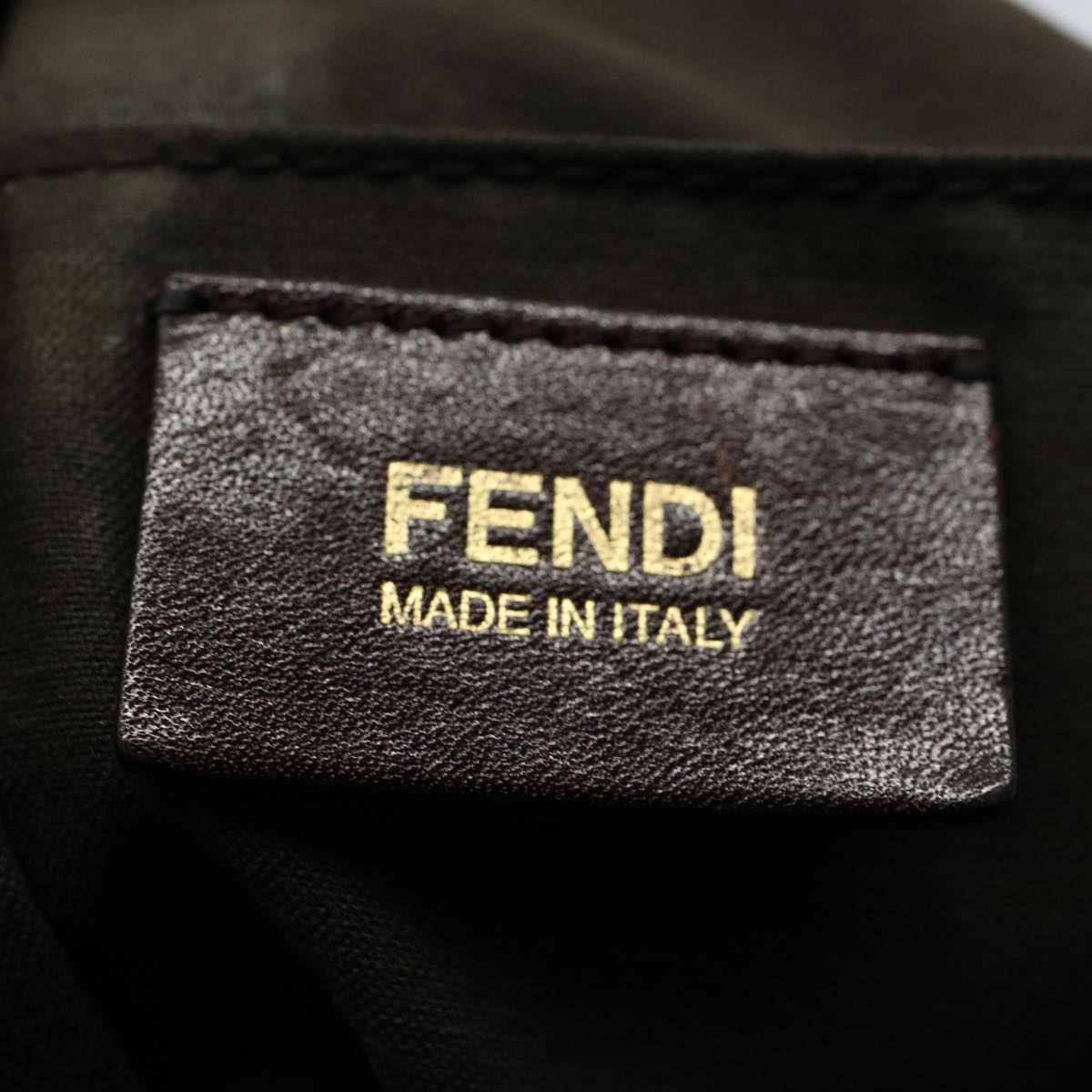 FENDI Zucchino Canvas Shoulder Bag Brown ep1788