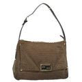 FENDI Zucchino Canvas Shoulder Bag Brown ep1788