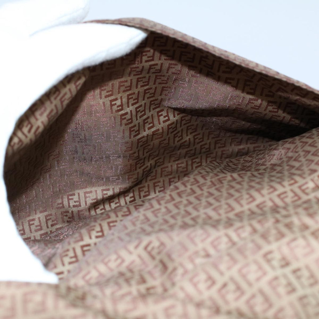 FENDI Zucchino Canvas Shoulder Bag Brown ep1788