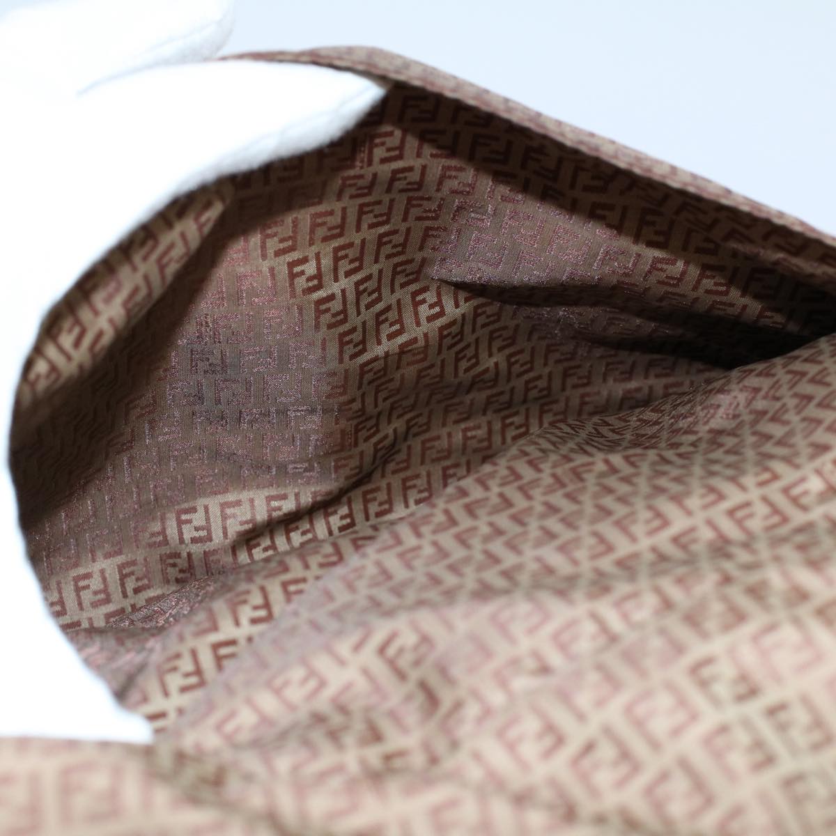 FENDI Zucchino Canvas Shoulder Bag Brown ep1788