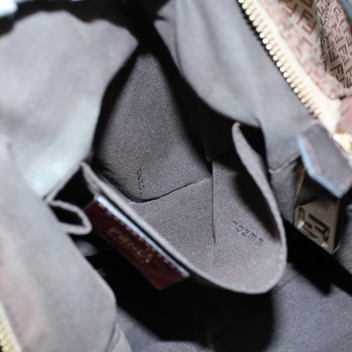 FENDI Zucchino Canvas Shoulder Bag Brown ep1788
