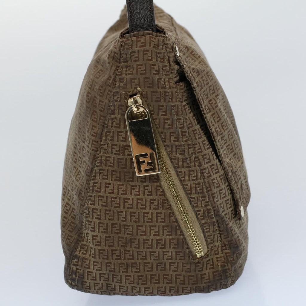 FENDI Zucchino Canvas Shoulder Bag Brown ep1788