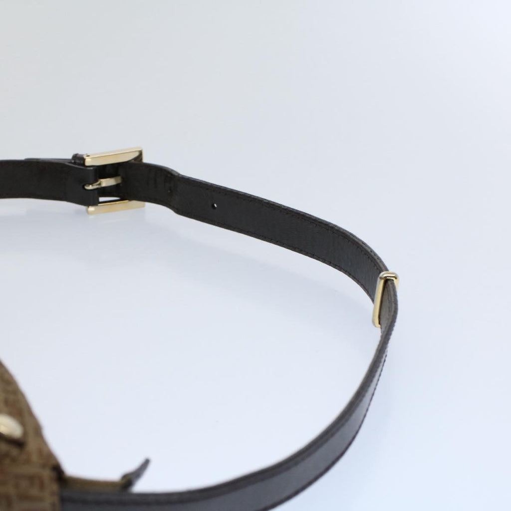 FENDI Zucchino Canvas Shoulder Bag Brown ep1788
