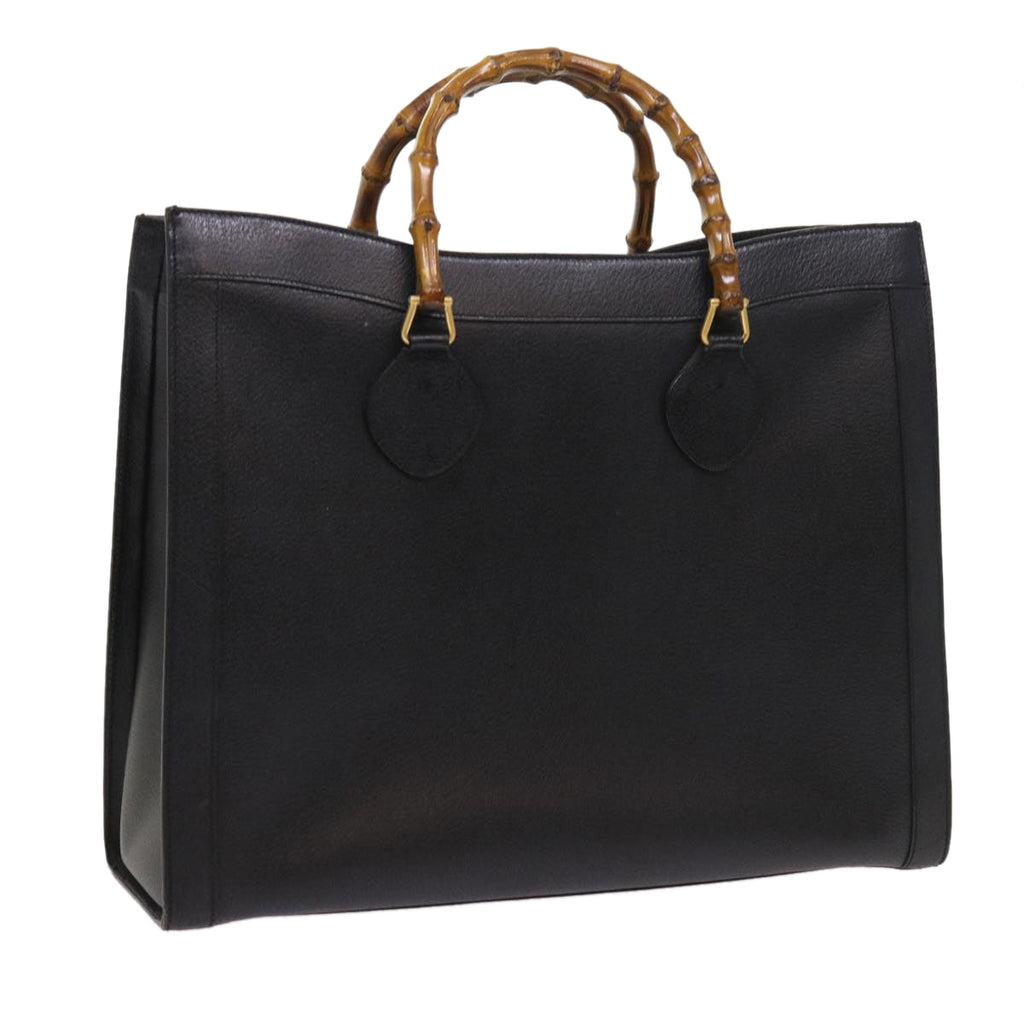 GUCCI Bamboo Hand Bag Leather Black 002 1186 0259 ep1809