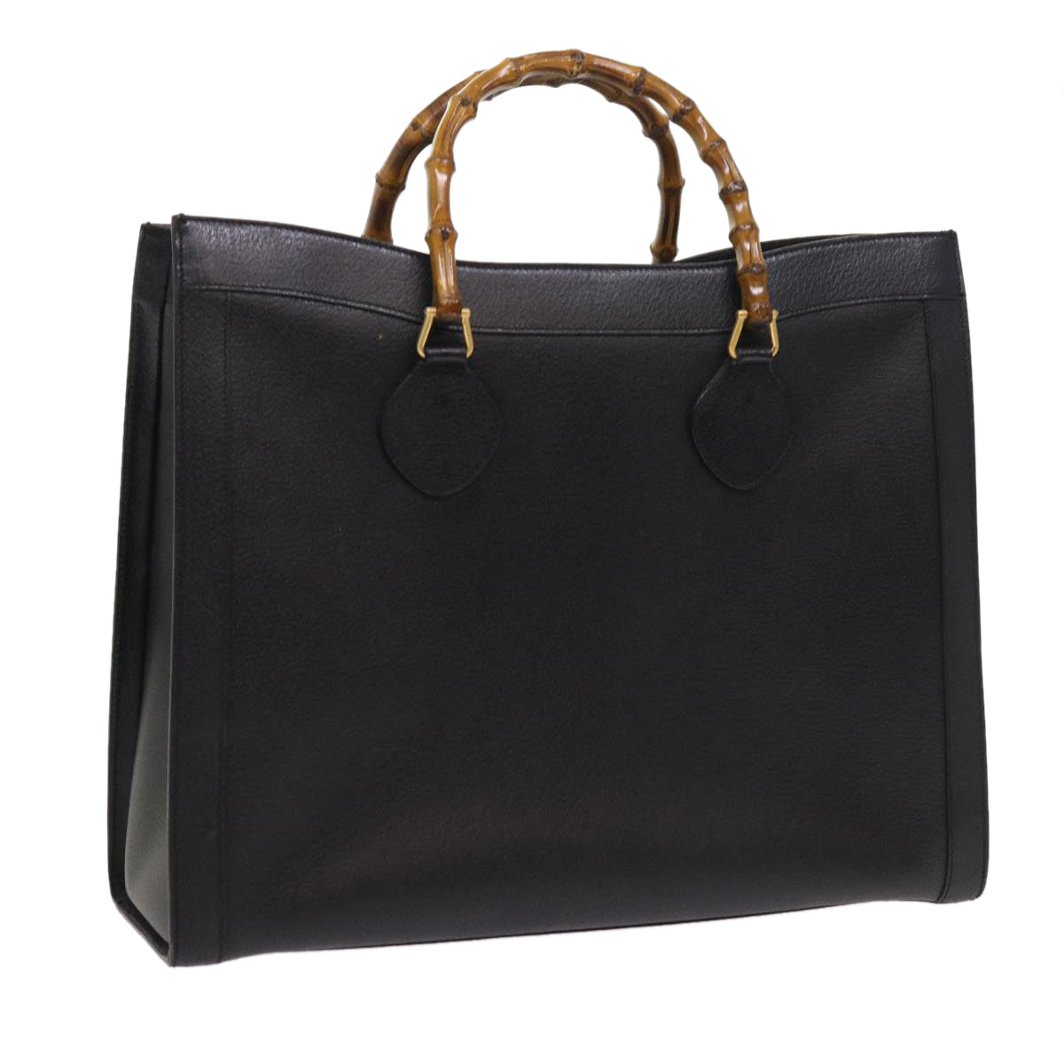 GUCCI Bamboo Hand Bag Leather Black 002 1186 0259 ep1809
