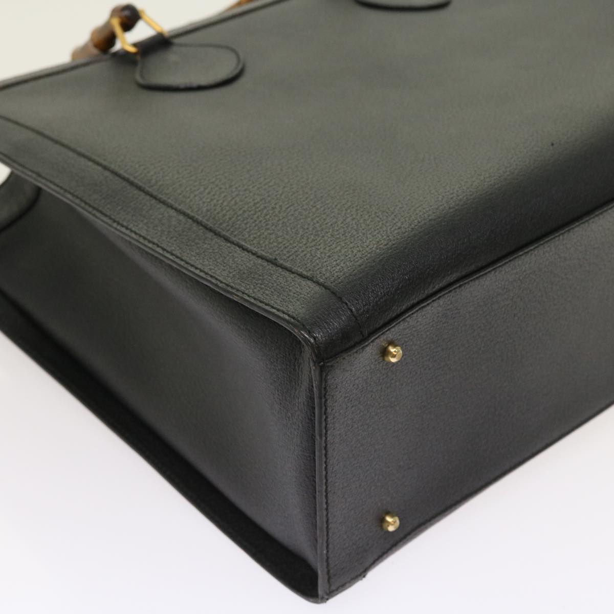 GUCCI Bamboo Hand Bag Leather Black 002 1186 0259 ep1809