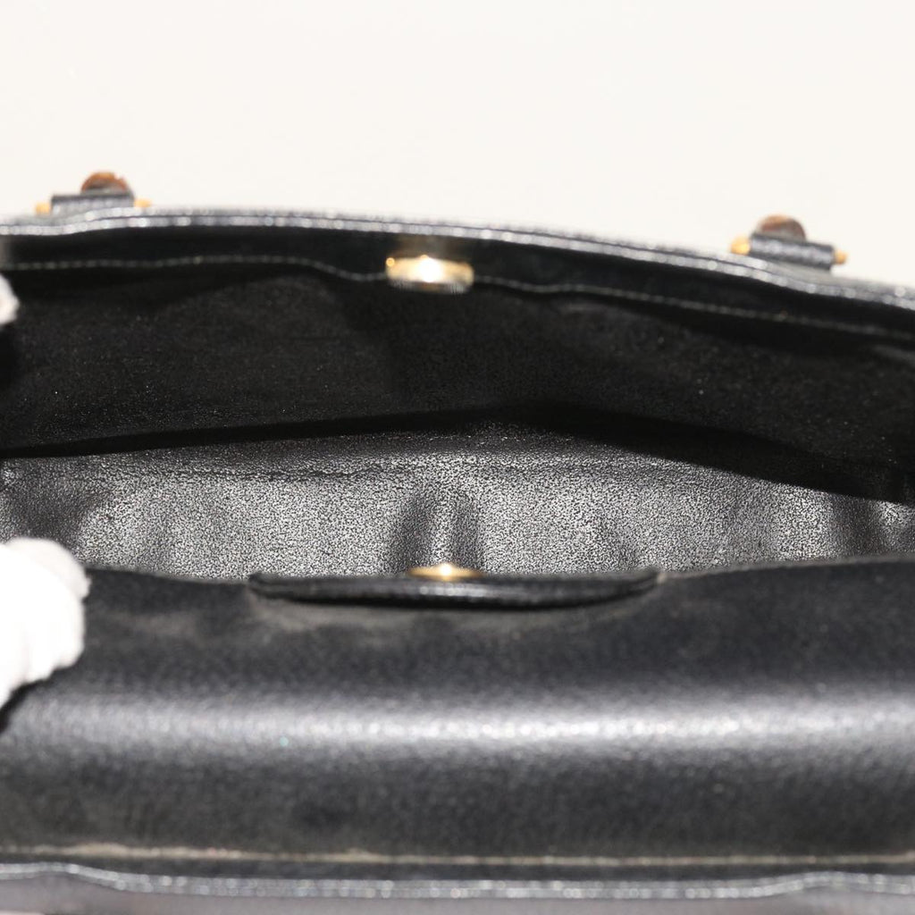 GUCCI Bamboo Hand Bag Leather Black 002 1186 0259 ep1809