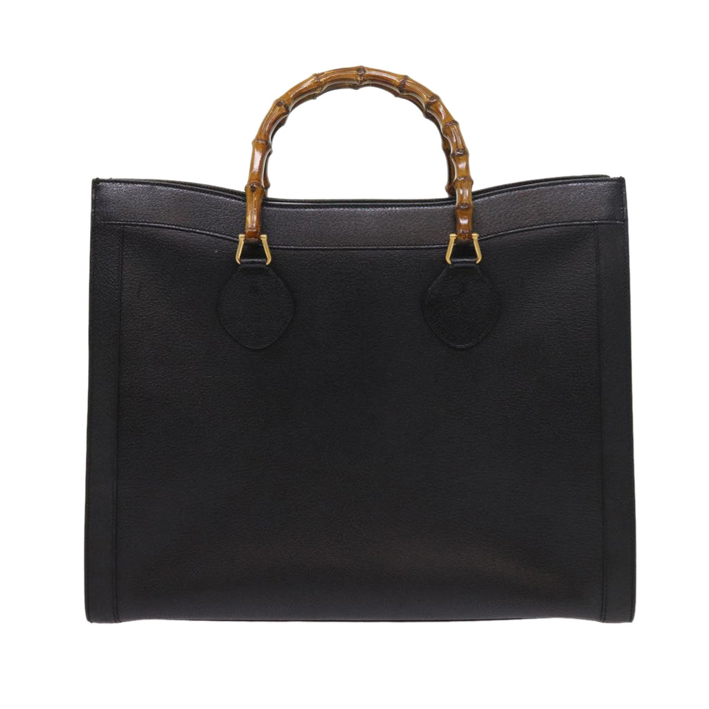 GUCCI Bamboo Hand Bag Leather Black 002 1186 0259 ep1809