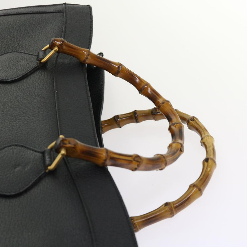 GUCCI Bamboo Hand Bag Leather Black 002 1186 0259 ep1809