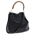 GUCCI Bamboo Shoulder Bag Leather 2way Black ep1812