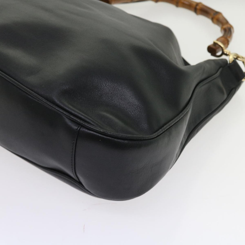 GUCCI Bamboo Shoulder Bag Leather 2way Black ep1812