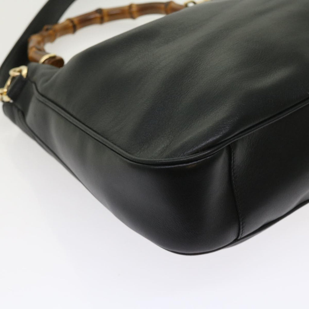 GUCCI Bamboo Shoulder Bag Leather 2way Black ep1812