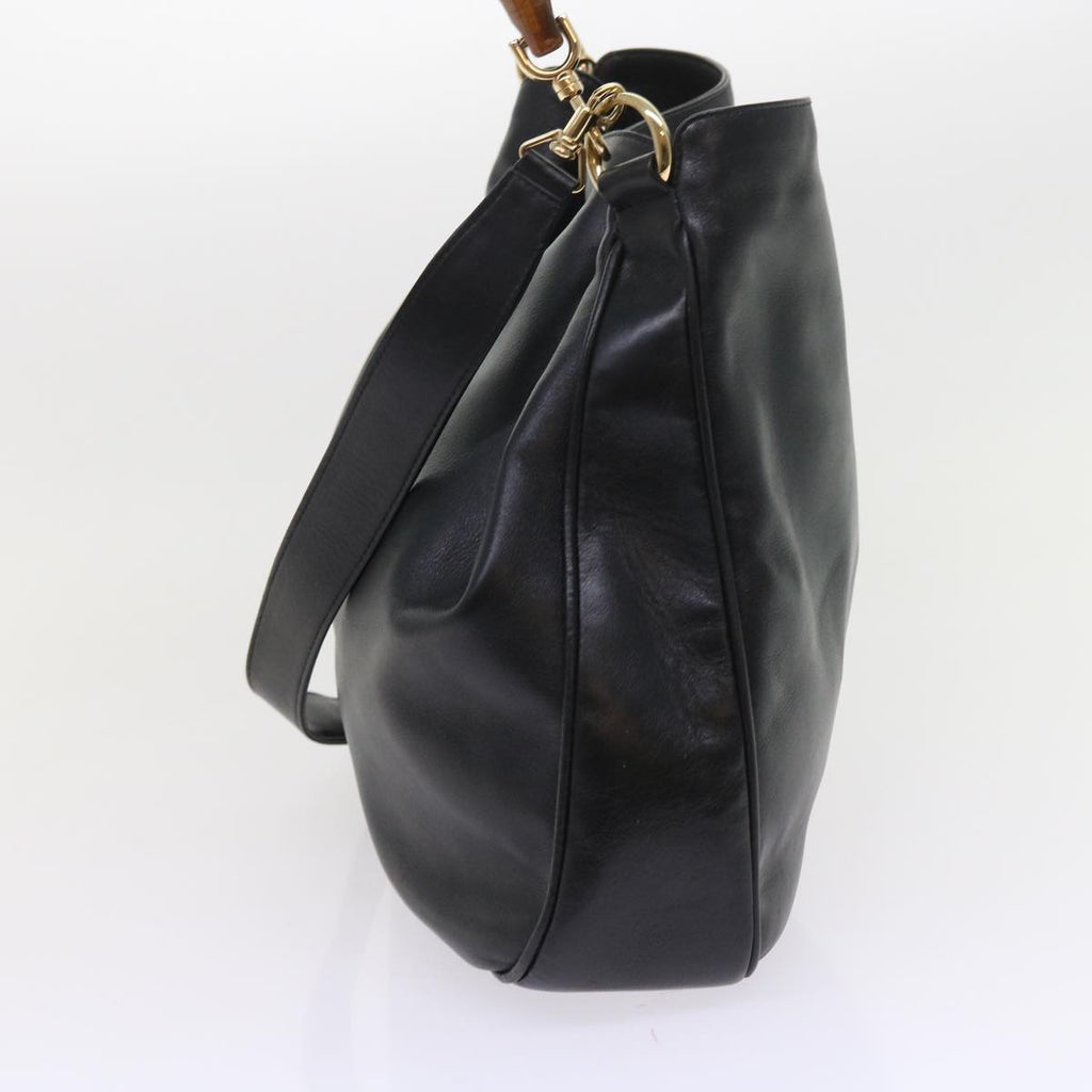 GUCCI Bamboo Shoulder Bag Leather 2way Black ep1812