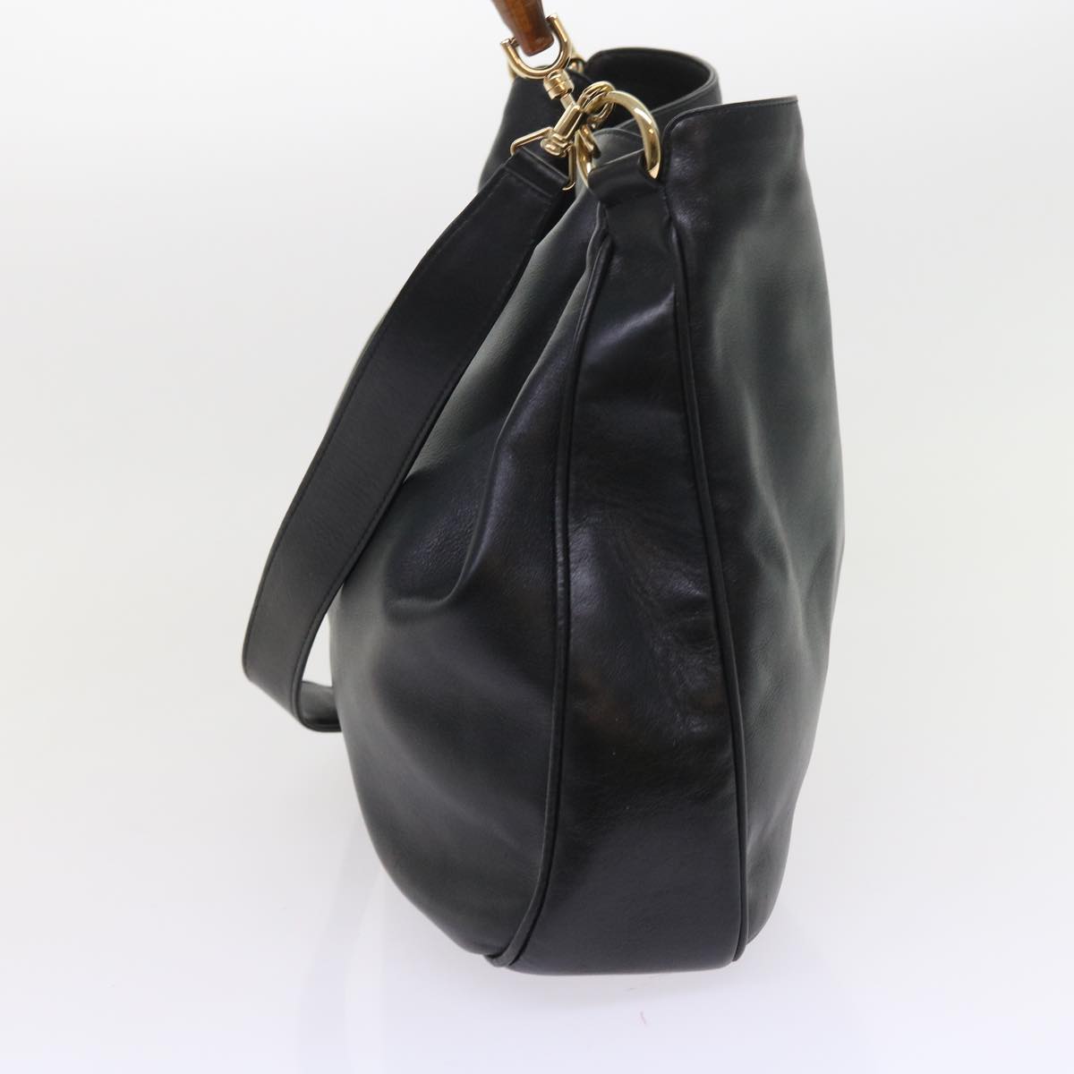 GUCCI Bamboo Shoulder Bag Leather 2way Black ep1812