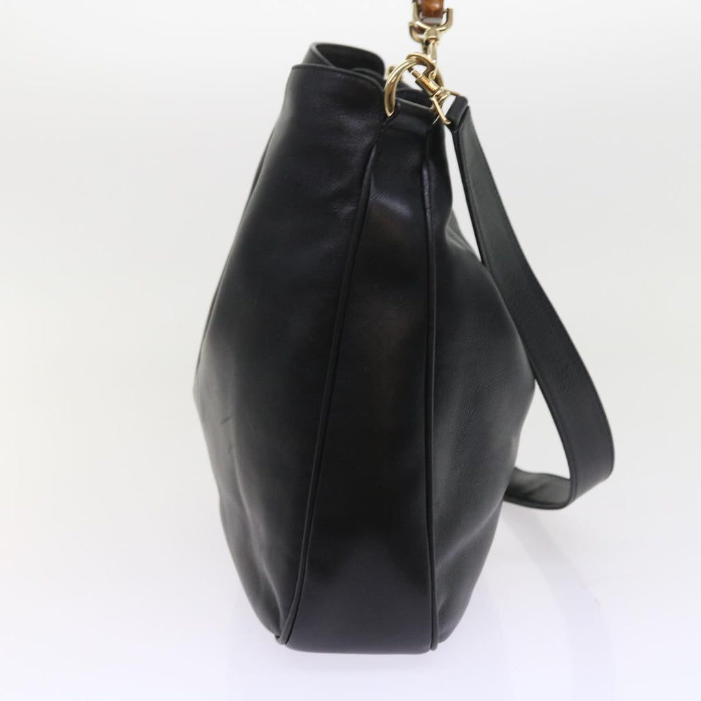 GUCCI Bamboo Shoulder Bag Leather 2way Black ep1812