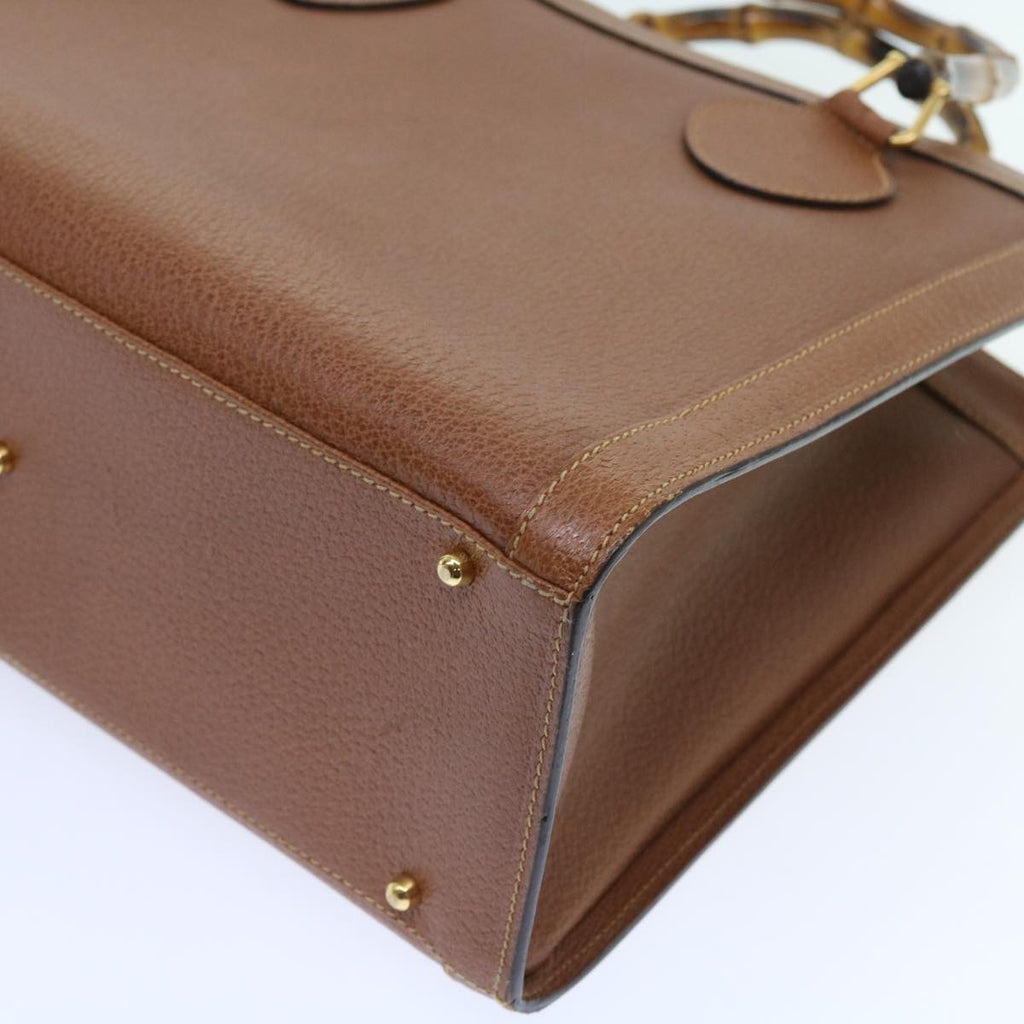 GUCCI Bamboo Hand Bag Leather Brown 002 1186 0260 ep1821