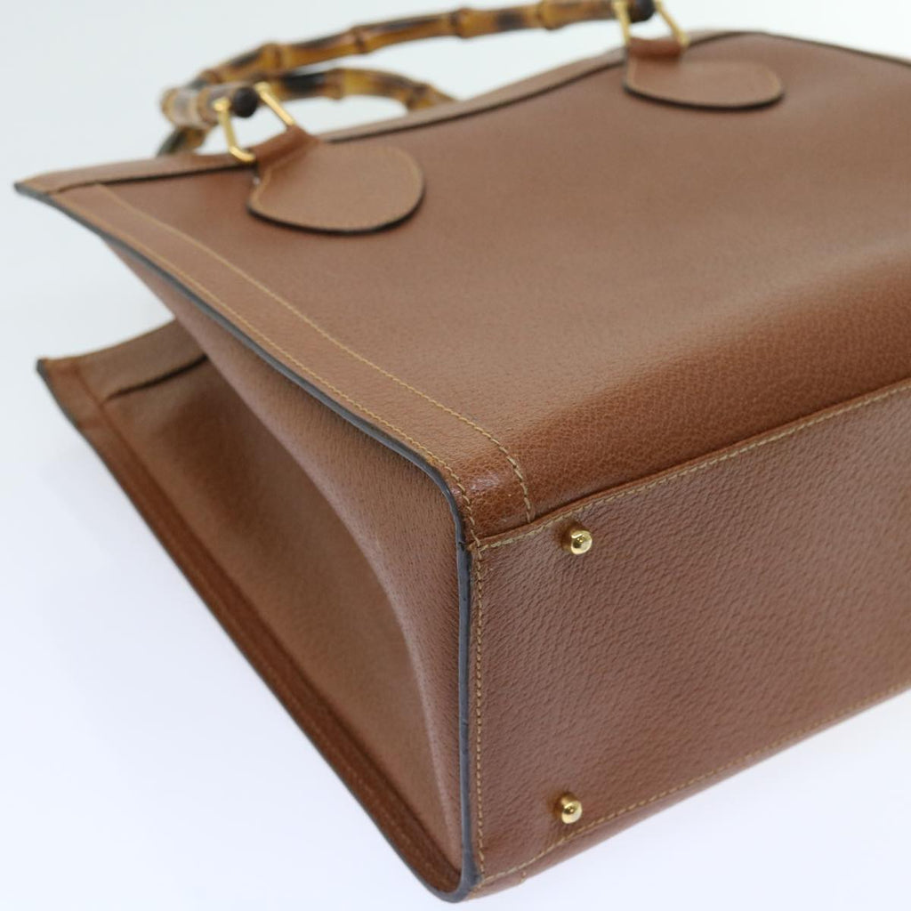 GUCCI Bamboo Hand Bag Leather Brown 002 1186 0260 ep1821