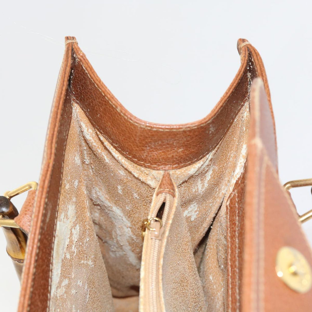 GUCCI Bamboo Hand Bag Leather Brown 002 1186 0260 ep1821
