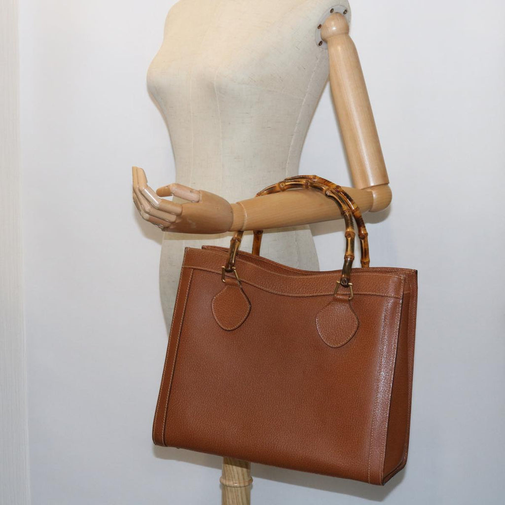 GUCCI Bamboo Hand Bag Leather Brown 002 1186 0260 ep1821