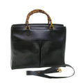 GUCCI Bamboo Hand Bag Leather 2way Black 002 2855 0322 0 ep1823