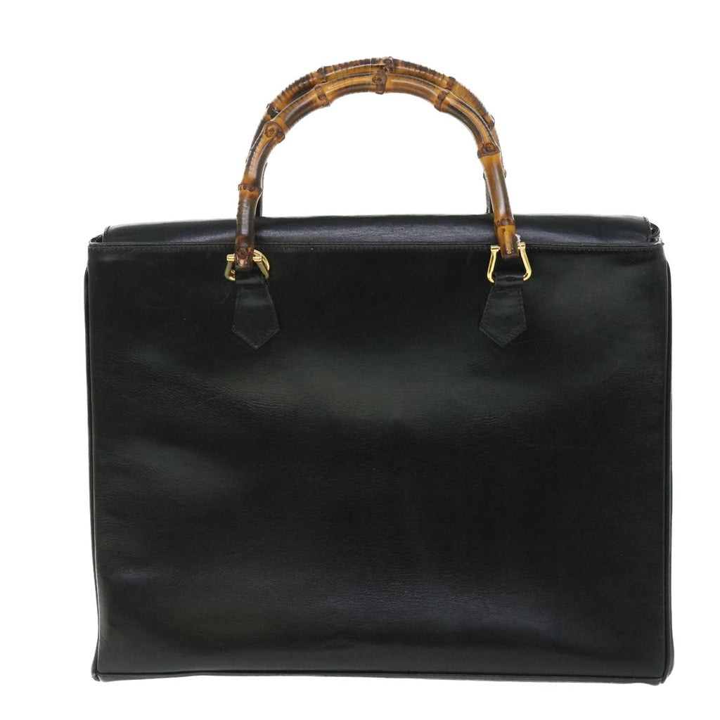 GUCCI Bamboo Hand Bag Leather 2way Black 002 2855 0322 0 ep1823