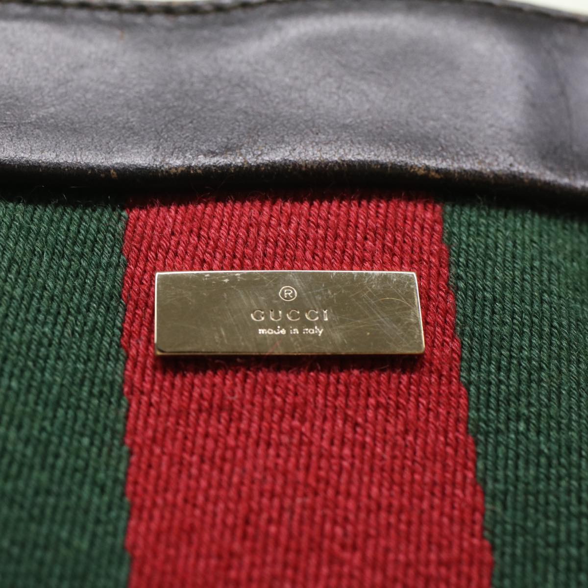 GUCCI Web Sherry Line Hand Bag Canvas Beige Red Green 002 1121 ep1825