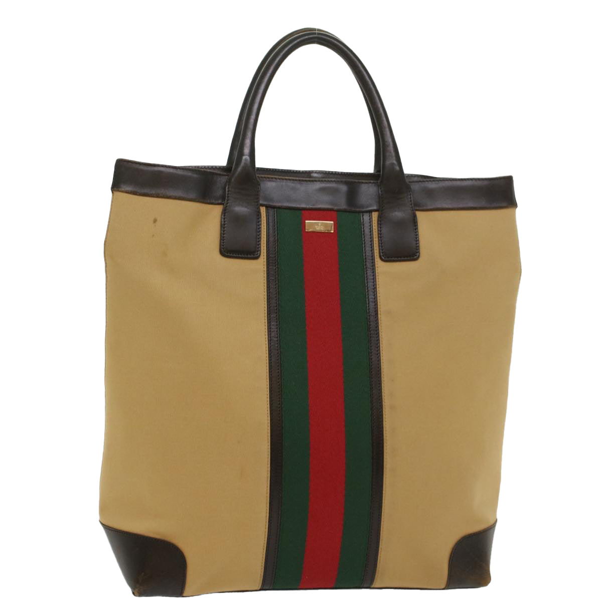 GUCCI Web Sherry Line Hand Bag Canvas Beige Red Green 002 1121 ep1825