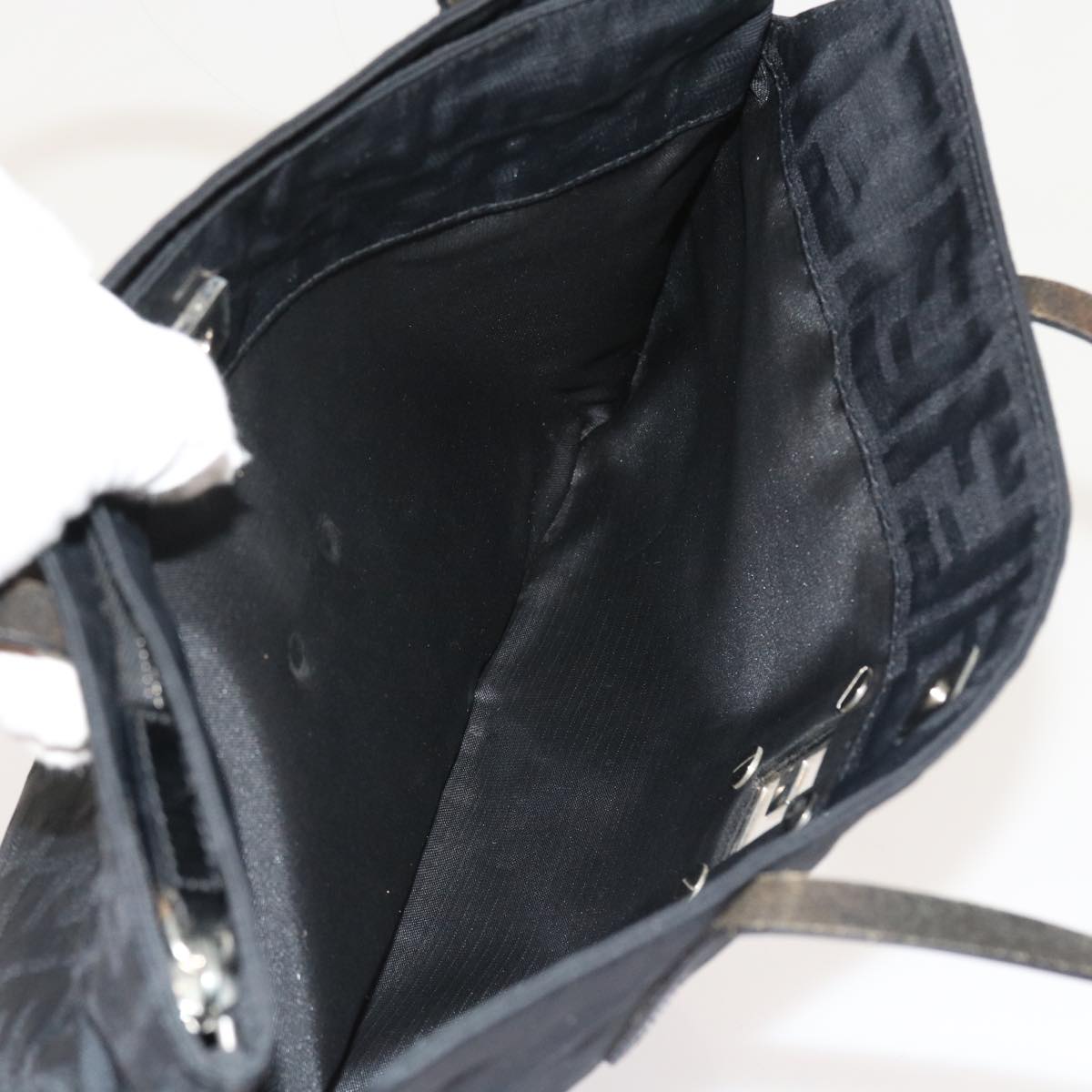 FENDI Zucca Canvas Hand Bag Black ep1858