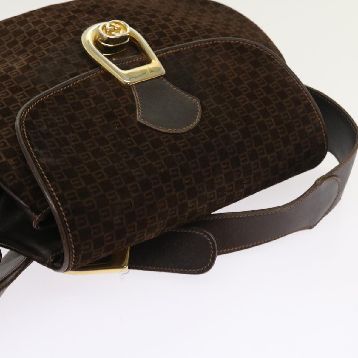 GUCCI Shoulder Bag Suede Brown ep1864