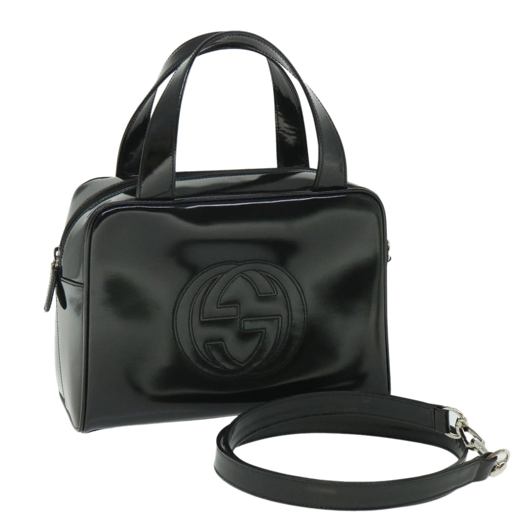 GUCCI Hand Bag Leather 2way Black 000 1274 0505 ep1869