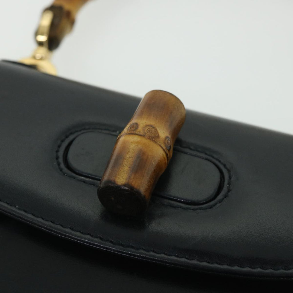 GUCCI Bamboo Hand Bag Leather Black 000 2040 0188 ep1870