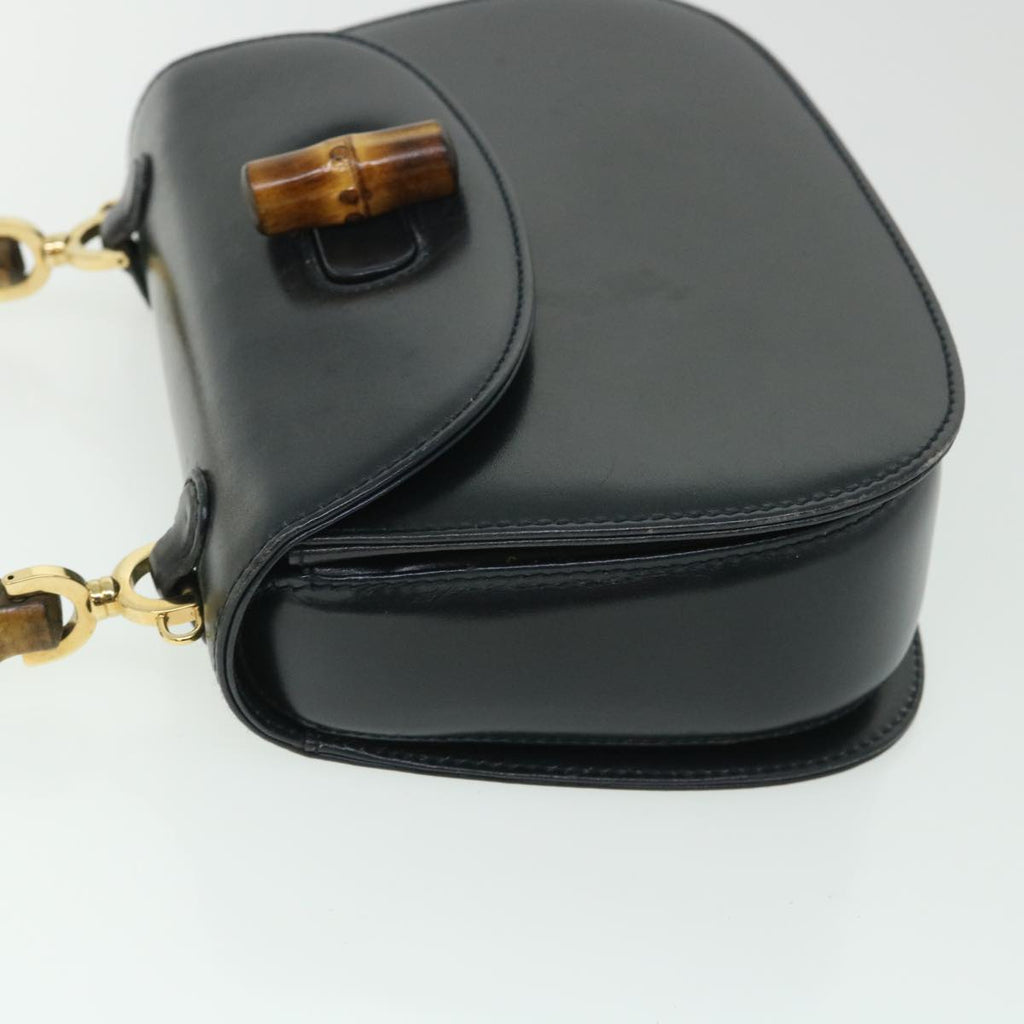 GUCCI Bamboo Hand Bag Leather Black 000 2040 0188 ep1870