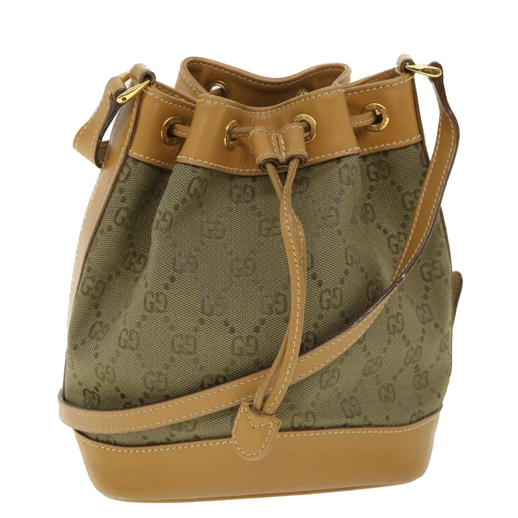 GUCCI GG Canvas Shoulder Bag Khaki Brown ep1871