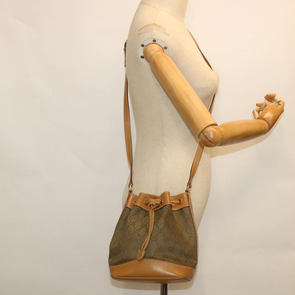 GUCCI GG Canvas Shoulder Bag Khaki Brown ep1871