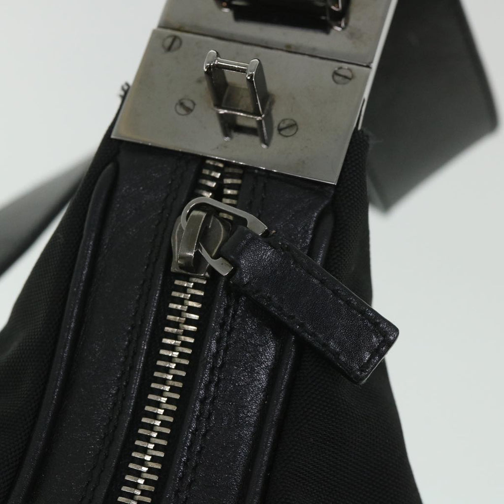 GUCCI Shoulder Bag Canvas Leather Black ep1875
