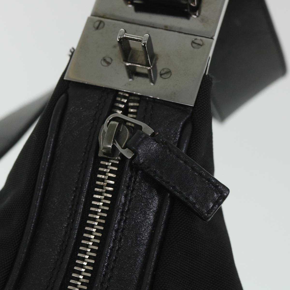 GUCCI Shoulder Bag Canvas Leather Black ep1875