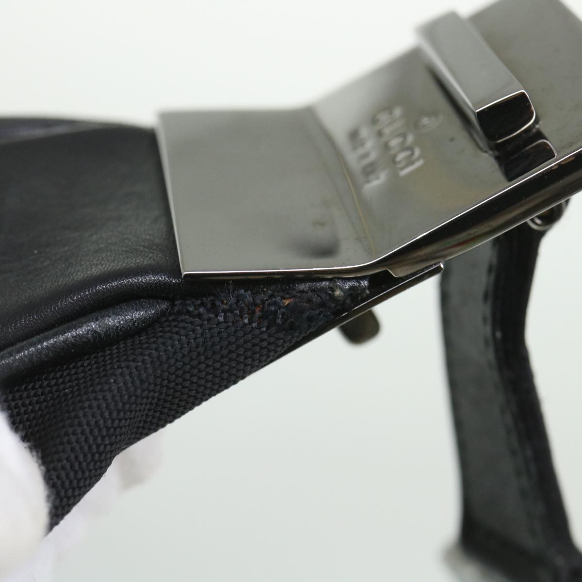 GUCCI Shoulder Bag Canvas Leather Black ep1875