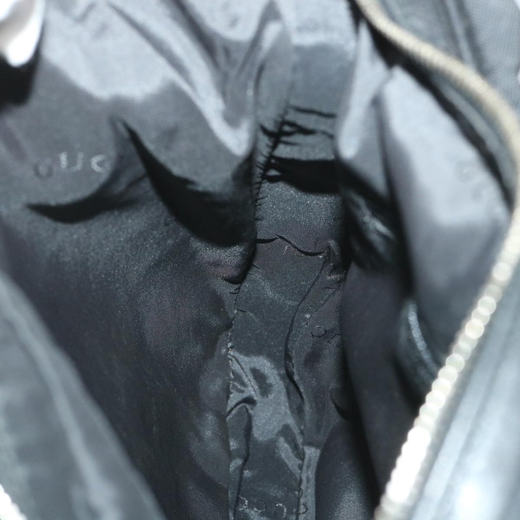 GUCCI Shoulder Bag Canvas Leather Black ep1875
